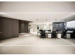 上海辦公樓設計:簡練的幾何區塊，黑白灰的主色調，營造靜謐的辦公氛圍