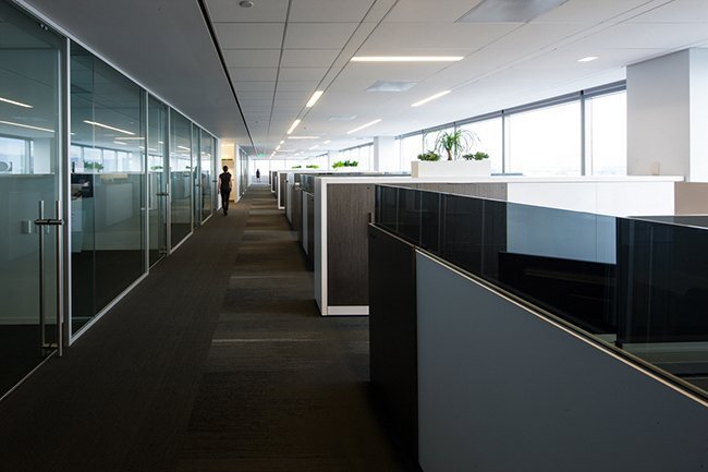 辦公室空間設計：創造了一個充滿光線和單色的辦公空間